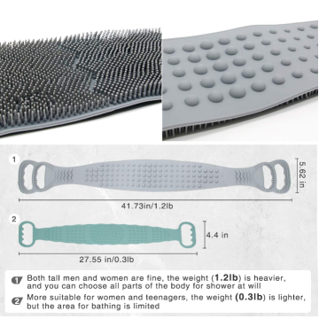 Brosse de corps de bain de silicone longue sur mesure