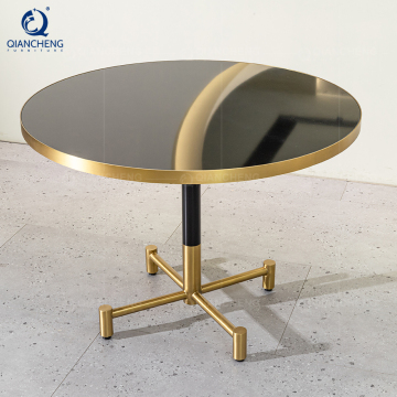 Qiancheng harga grosir hotel ss furniture stainless steel bistro tabel untuk restoran