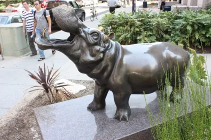 Dancing Hippo Statue
