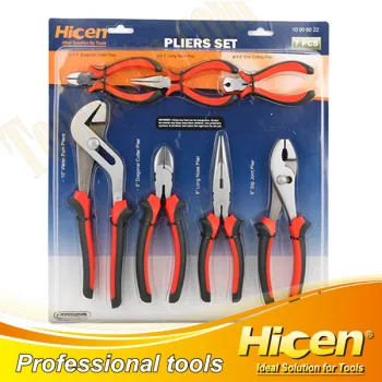 7pcs Bi-color Plastic Handle Combined Pliers Set