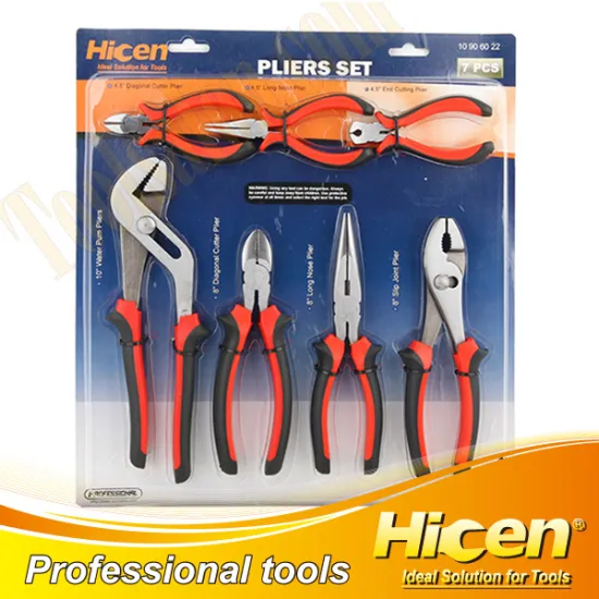 7pcs Bi-color Plastic Handle Combined Pliers Set