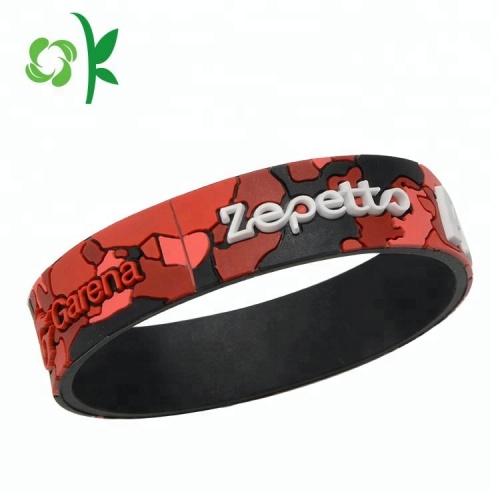 Bracelet personnalisé en silicone pour hommes avec logo 3d personnalisé