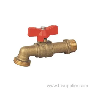 1/2''-3/4'' 1/4 Turn Hose Bibcock With T Handle, 3/4'' Outlet, 200wog 