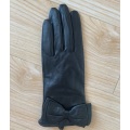 Guantes de cuero negro Damas Moda