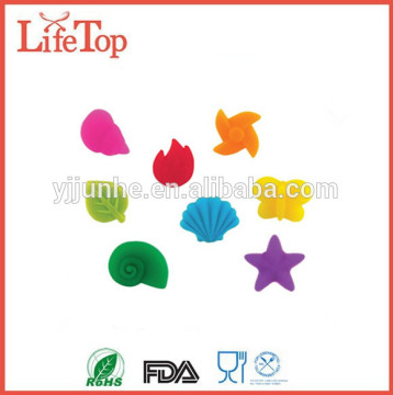 Outdoor Themed Silicone Wine Glass Charm Markers for Parties, Cocktail Hour, Dinners