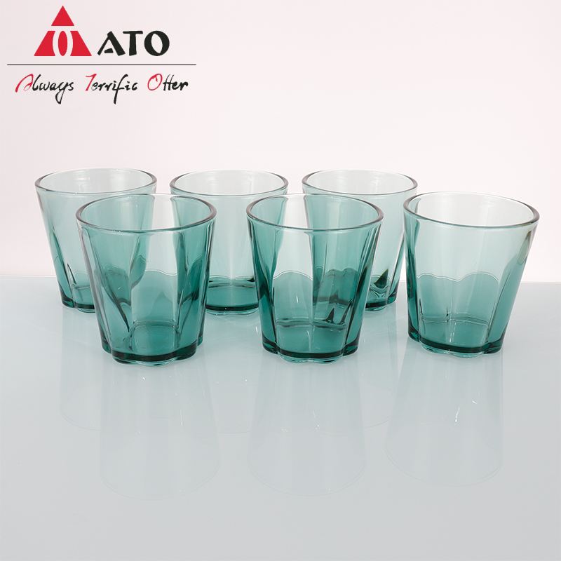 Copa de agua de vidrio verde con borosilicato de cocina ATO