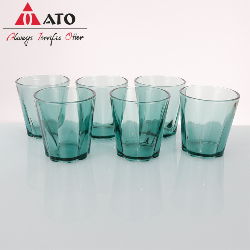Copa de agua de vidrio verde con borosilicato de cocina ATO