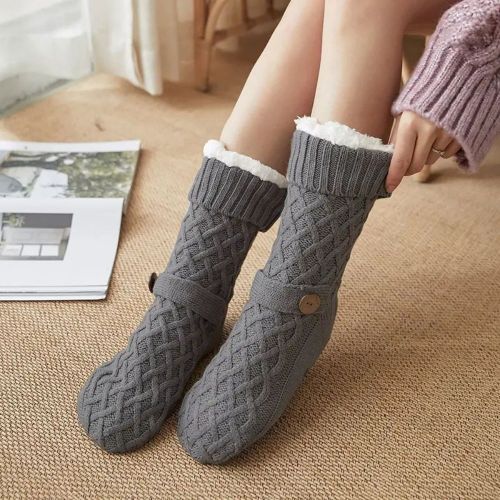 Fuzzy Knit Socks Mens Knitted Thick Fuzzy Slipper Socks Supplier