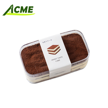 Transparent Square PS Plastic Pastry Packaging Box for Tiramisu Dessert Container - Wholesale