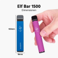 ELF Bar 1500 Puffs Dispositivo de POD de descarte 850mAh