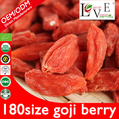 Factory Price Organic 180granule/50g Goji Berry