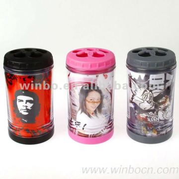 Plastic students cartoon pen holder DIY
