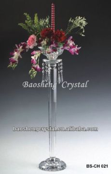 Crystal Glass Tall Candle Holders For Weddings (BS-CH021)
