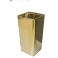 Attractive Gold Color Pedestal Floor Standing Basin