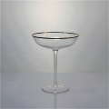 Crystal Gold Rimmed Champagne Flutes Coupe Glass Set