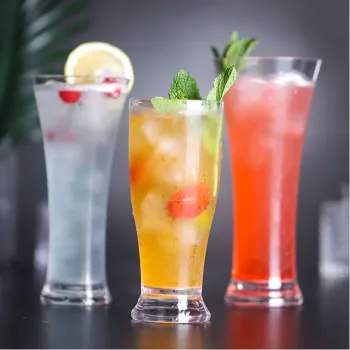 Custom Logo Printed High Quality Plastic Beer Glass, 12OZ Highball Water Glass