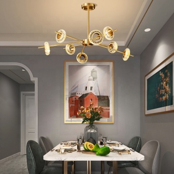 2020 Modern Full Copper Chandelier LED Pendant Light for Luxury Villa