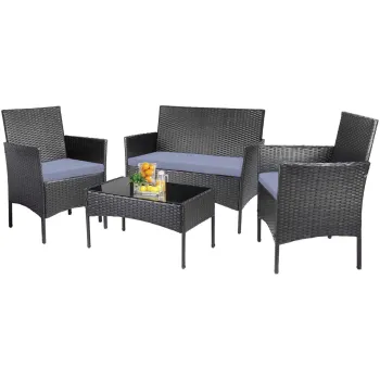 Hot Sale: 4-Piece Rattan Wicker Outdoor Furniture Set - Garden Sofa and Patio Collection