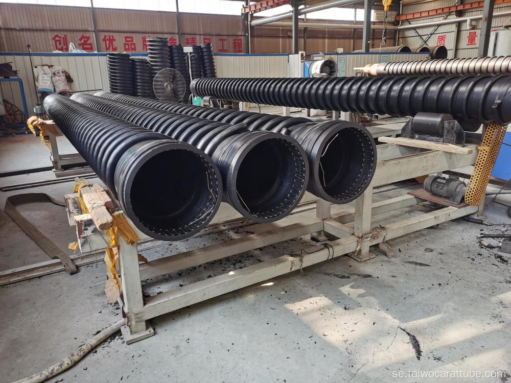 Krah Pipe stor diameter HDPE -plast Korrugerat rör