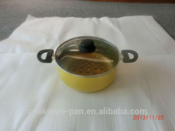 New design 3D effect non stick casserole / wok pan with lid