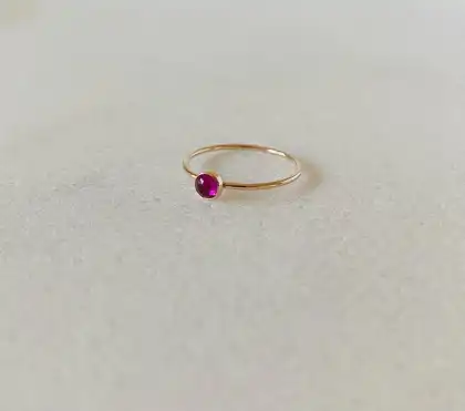 Ruby Ring 14k Gold Simple Jewelry Rings