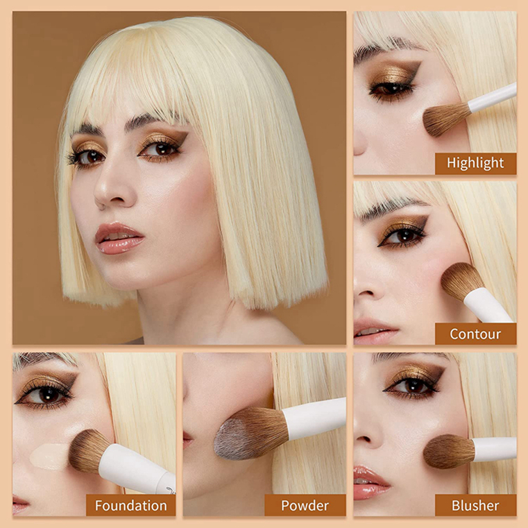 White Makeup Brushes Set