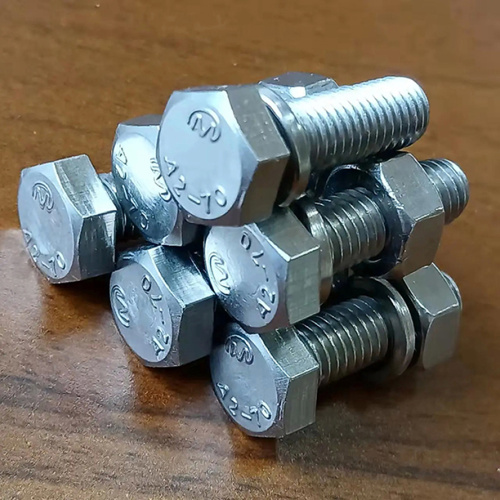 full thread useful plain and silver hex bolt