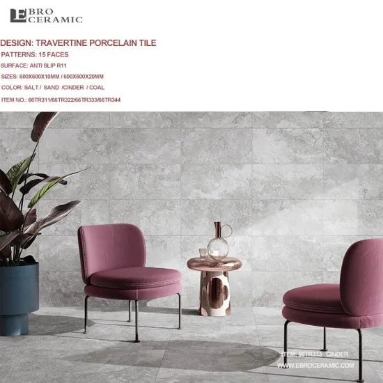 Travertine Stone Design Anti-Slip R11 Ceramic Tile 60x60