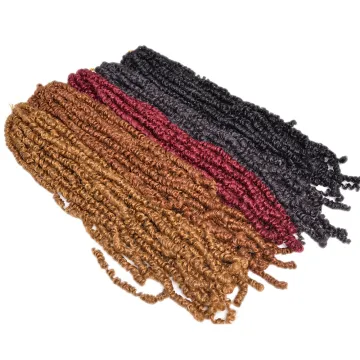 Trendsetting Wholesale Kinky Curly Passion Twist Locs 18'' Spring Braiding Hair For Dreadlocs Faux Locs Synthetic Crochet Hair