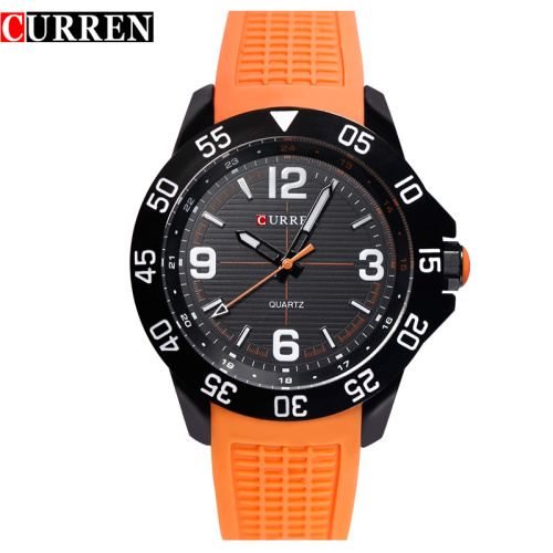 silicone belt quartz watch alloy case watch bezel outsert