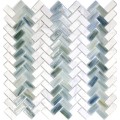 V shape backsplash glass mosaic subway tile