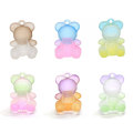 3D Resin Pendant Charm Gradient Ramp Color Bear with 2mm Hole for Key Chain Accessory Children Bracelet Pendant Making