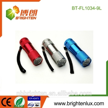 Cina fornitura di fabbrica Materiale in alluminio colorato a buon mercato 9 Torcia di emergenza a led Light Mini Torcia per regalo per regalo