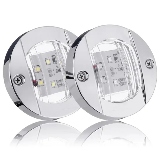 12V/24V Marine Boat Transom LED Stern Light - Round, Cold White & Blue LED Tail Lamp for Yachts - Available in Blue/White