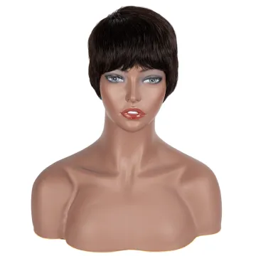 Rebecca fashion Brand wholesale Very short Wigs Hot Sell Best Middle Part Peruvian  Remy Hair HD Lace Front Wigs Human Hair wigs
