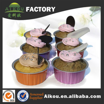 Colorful disposable egg tart foil container for bakery