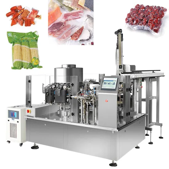 Automatic Rotary Pre-made Pouch Food Meat Vacuum Packaging Machine