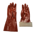 Dark Red PVC coated gloves 14''