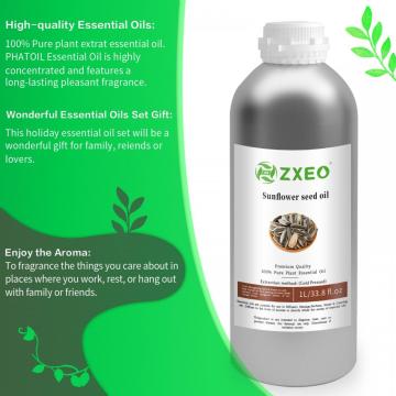 Óleo de semente de girassol orgânico rico em vitamina E para a pele e o cabelo