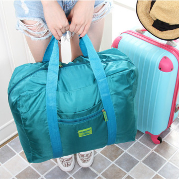 Korean Travel Folding waterproof nylon bag travel travel bag bag bag jacquard clothes arrangement