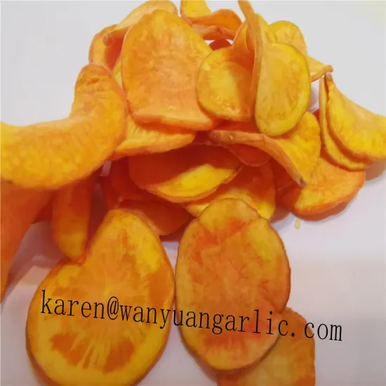 Crispy snacks low fat carrot chip