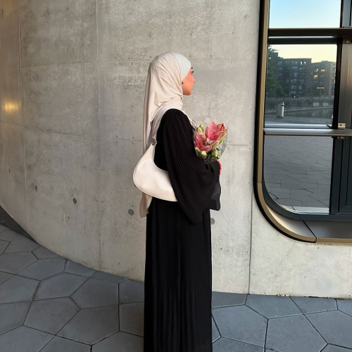 لباس ماکسی شیفون آبایا چین دار