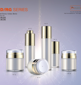 15ml 30ml 50ml cylinder rotary airless bottle squeeze bottle jar with top cap airless container