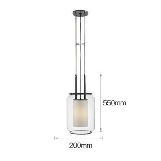 INSHINE Glass Strip Black Pendant Light