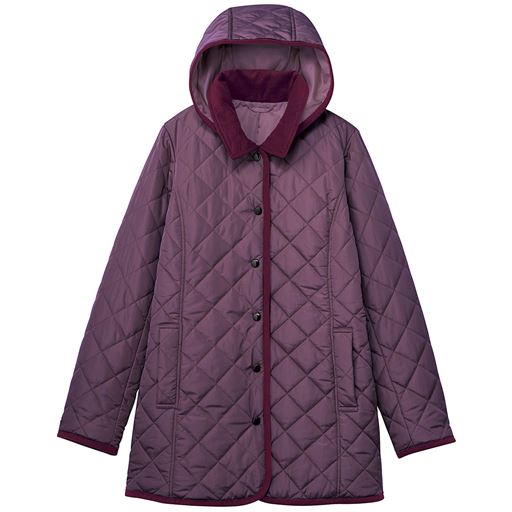 Quilted Coat With Hood Burgundy