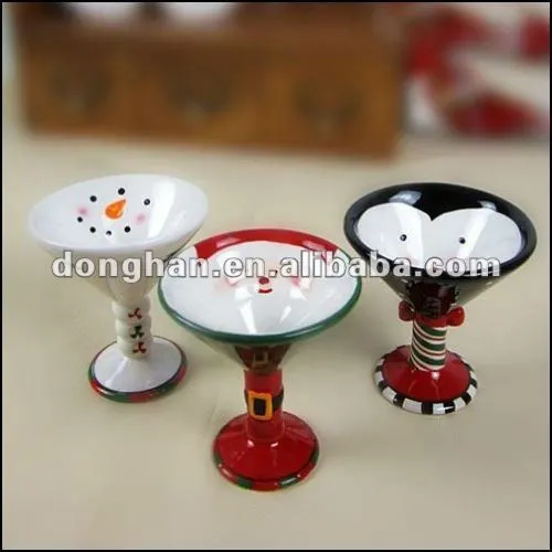 snowman ceramic goblet,
