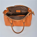 Leather tote bag with double handles