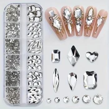 High-Quality Clear Transparent Non-Hotfix Flat Back Rhinestones for Nails