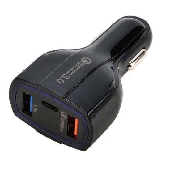 35W 3 in 1 Quick Adapter Car Charger with 2 USB Ports and Type C PD for Mini Cars