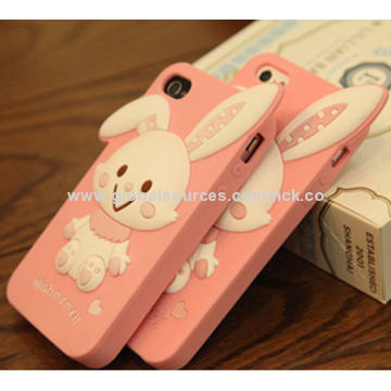 Silicone Cases for iPhone 5, with Lovely Hare, Fashionable and Pretty